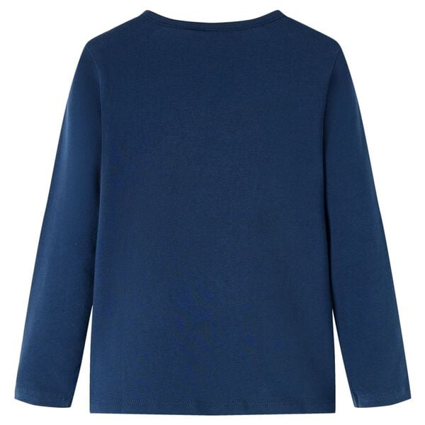T-skjorte for barn med lange ermer marineblå 92