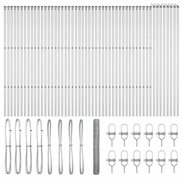 vidaXL Gjerdep&aring;le s&oslash;lv 100 x 1 m (50 mm mesh) St&aring;l