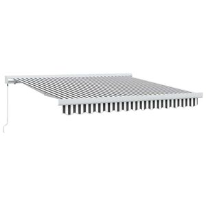 vidaXL Uttrekkbar markise antrasitt og hvit 3x2,5 m stoff og aluminium