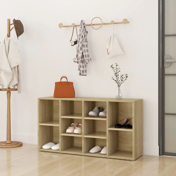 vidaXL Skobenk sonoma eik 103x30x55 cm konstruert tre