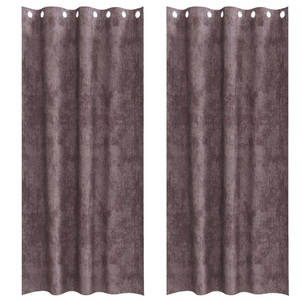 vidaXL Fl&oslash;yel Gardiner med gardiner 2 pcs Brun 260 x 140 cm Fl&oslash;yel
