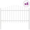 vidaXL Hage Hegning 8 pcs Hvit 170 x 140 cm Pulverlakkert st&aring;l