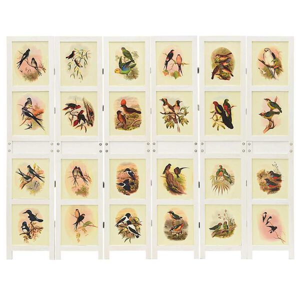 vidaXL Romdivider Panel Hvit 212 x 165 cm MDF