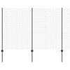 vidaXL Kjettinggjerde med stolpe 10 x 1,6 m PVC-belagt st&aring;l Gr&aring; Mesh