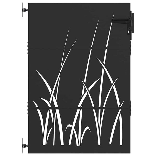 vidaXL Hageport med l&aring;s Svart 85 x 150 cm Pulverlakkert st&aring;l