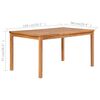 vidaXL 5-delers hagespisesett 150x90 cm heltre teak