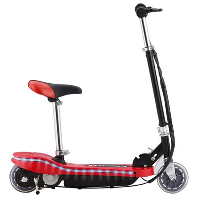 vidaXL Elektrisk sparkesykkel med sete og LED 120 W rød