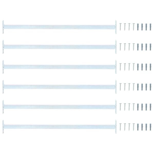 vidaXL Justerbar vindusikkerhetsstang 6 pcs s&oslash;lv St&aring;l
