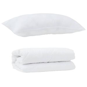 vidaXL Dyne Sett med pute 2 pcs Hvit Mikrofiber