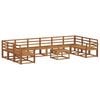 vidaXL Utend&oslash;rs sofa-sett 11 pcs Naturlig Solid akasietre