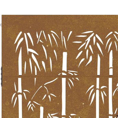 vidaXL Hageport 105x180 cm cortenstål bambusdesign