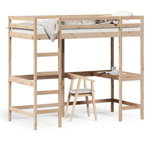 vidaXL K&oslash;yeseng med skrivebord 90x190 cm heltre furu