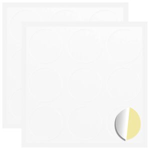 vidaXL Klistremerke 2 stk. Hvit &Oslash; 20 x 0,5 mm Papir