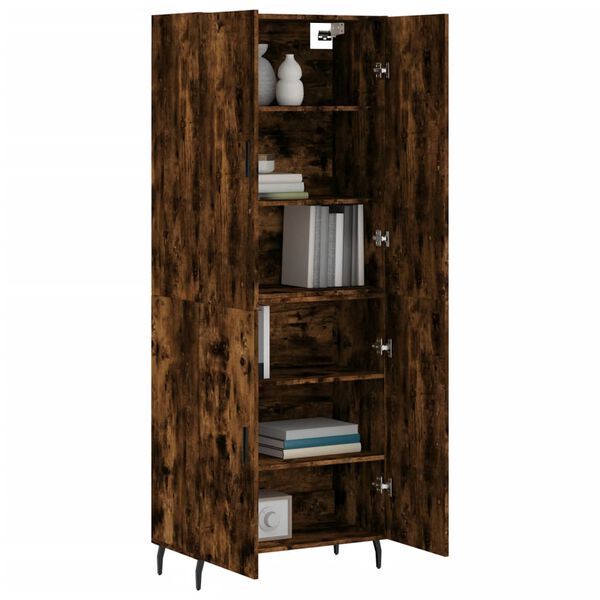 vidaXL Highboard r&oslash;kt eik 69,5x34x180 cm konstruert tre