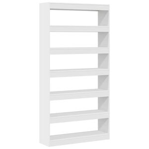 vidaXL Bokskap 6 niv&aring;er 100 x 30 x 198 cm Konstruert tre Hvit