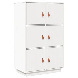 vidaXL Highboard hvit 67x40x108,5 cm heltre furu