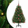 vidaXL Kunstig juletre 120 cm 150 LED-lys Varmhvit PVC og st&aring;l Gr&oslash;nn