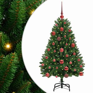 vidaXL Kunstig juletre 120 cm 150 LED-lys Varmhvit PVC og st&aring;l Gr&oslash;nn