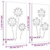 vidaXL Veggdekorasjoner hage 2 stk 105x55 cm cortenst&aring;l blomsterdesign