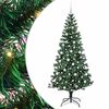 vidaXL Kunstig Forh&aring;ndsopplyst Juletre gr&oslash;nn 210 cm PVC og metall