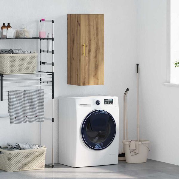 vidaXL Veggskap Artisan Eik 34,5 x 34 x 90 cm Konstruert tre