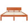 vidaXL Sengestamme med hodegjerde Vokset Brun 140 x 190 cm Massiv furu