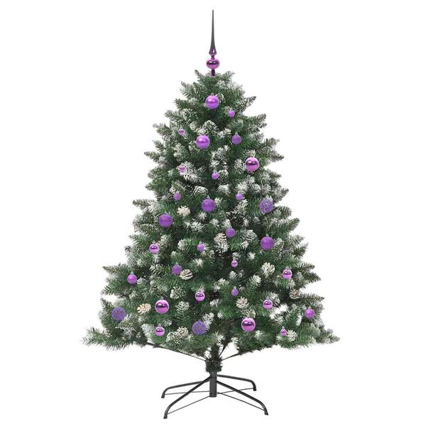 vidaXL Kunstig juletre med 150 LED gr&oslash;nn 150 cm PVC og plast og st&aring;l