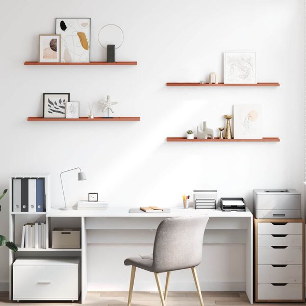 vidaXL Vegghylle med hylle 4 pcs R&oslash;d 100 x 9 x 3 cm Konstruert tre