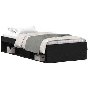 vidaXL Sengeramme uten madrass svart eik 100x200 cm konstruert tre