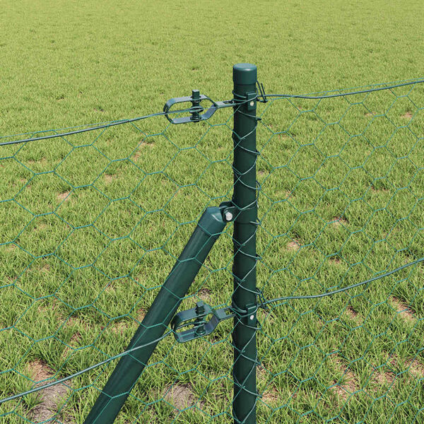 vidaXL Gjerdepåle grønn 10 x 0,6 m (50 mm mesh) Stål og PVC