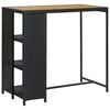 vidaXL Barbord med oppbevaringsstativ svart 120x60x110 cm polyrotting
