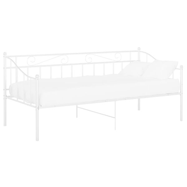 vidaXL Ramme til sovesofa hvit metall 90x200 cm