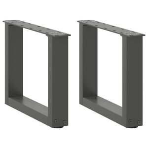 vidaXL Salongbordben U-formet 2 stk antrasitt 40x(30-31) cm st&aring;l