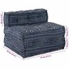 vidaXL Modulsofa Geometrisk 4 pcs Indigo 70 x 70 x 56 cm stoff
