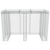 vidaXL Gabion for søppeldunkskur galvanisert stål 190x100x130 cm