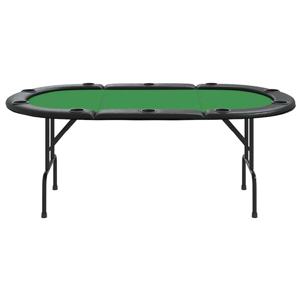 vidaXL Pokerbord sammenleggbart 10 spillere grønn 207x106x76 cm
