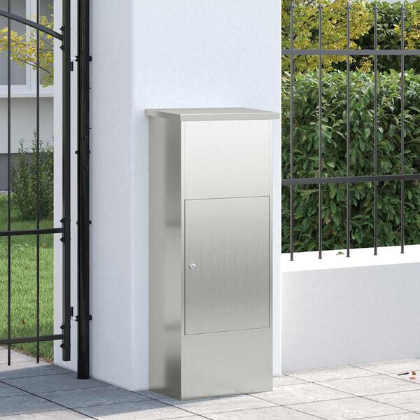 vidaXL Pakkeinnkast Svart 44,5 x 29 x 110,5 cm Galvanisert St&aring;l