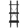 vidaXL Bokhylle 3 niv&aring;er svart 40x30x105 cm heltre furu