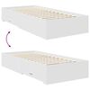 vidaXL Sengestamme med hodegjerde Hvit 90 x 190 cm Konstruert tre