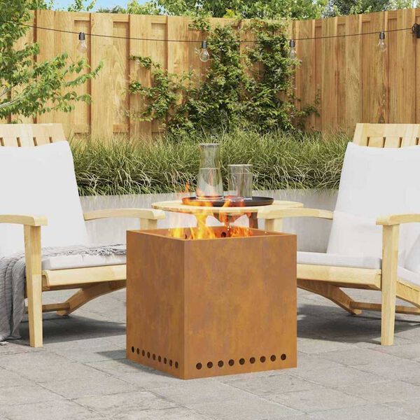 vidaXL Røykfri ildsted Brun 48 x 48 x 50 cm Stål