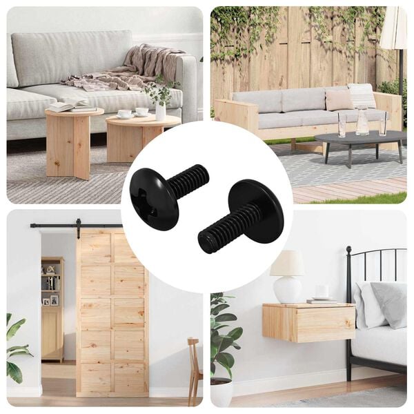 vidaXL Slipeskruer 2 pcs Svart M4 x 10 mm St&aring;l