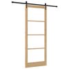 vidaXL Skyved&oslash;r Naturlig og svart 93 x 232 cm Massivt furutre og glass