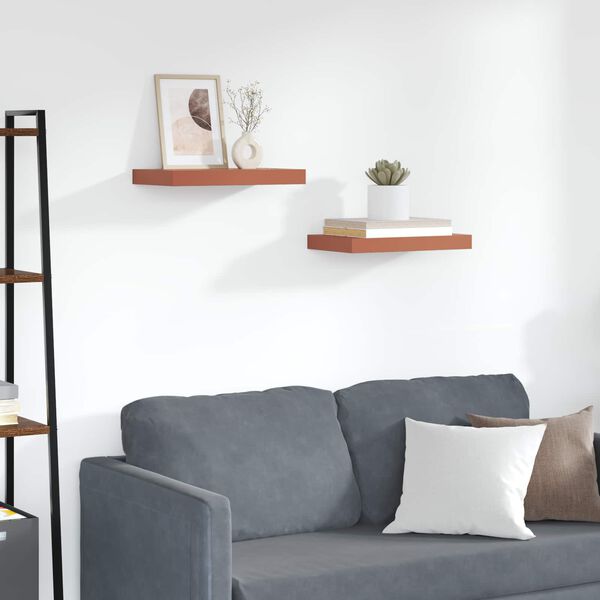 vidaXL Vegghylle Veggmontert 2 pcs R&oslash;d 40 x 23,5 x 4 cm Konstruert tre