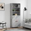 vidaXL Highboard betonggr&aring; 69,5x34x180 cm konstruert tre