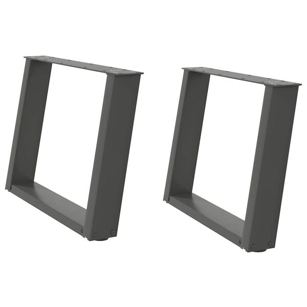 vidaXL Salongbordben U-formet 2 stk antrasitt 60 x (42-43) cm st&aring;l