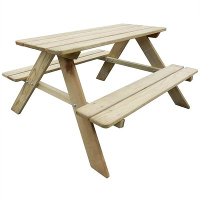vidaXL Piknikbord for barn 89x89,6x50,8 cm treverk