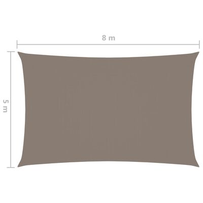 vidaXL Solseil oxfordstoff rektangulær 5x8 m gråbrun
