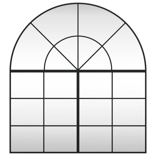 vidaXL Veggspeil svart 100x110 cm buet jern