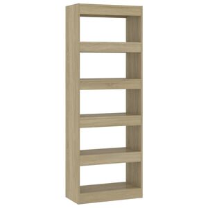 vidaXL Bokhylle/romdeler sonoma eik 60x30x166 cm konstruert tre