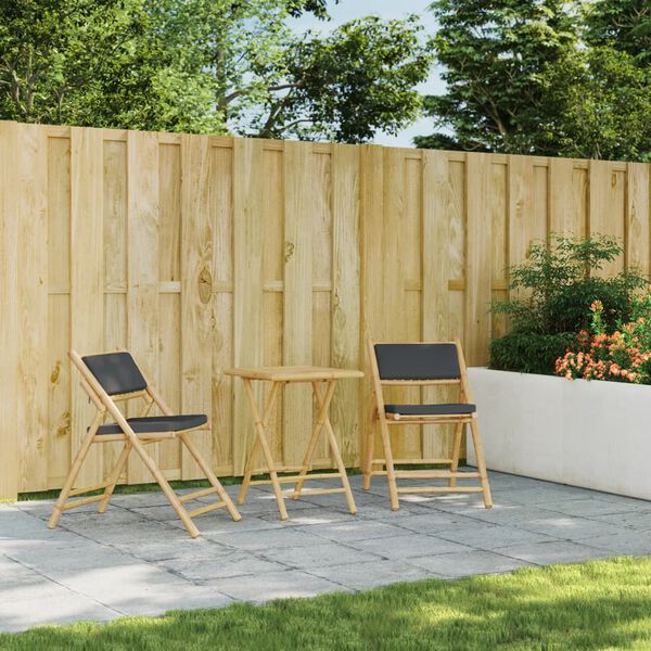 vidaXL Sammenleggbart hagebord 55x55x75 cm bambus